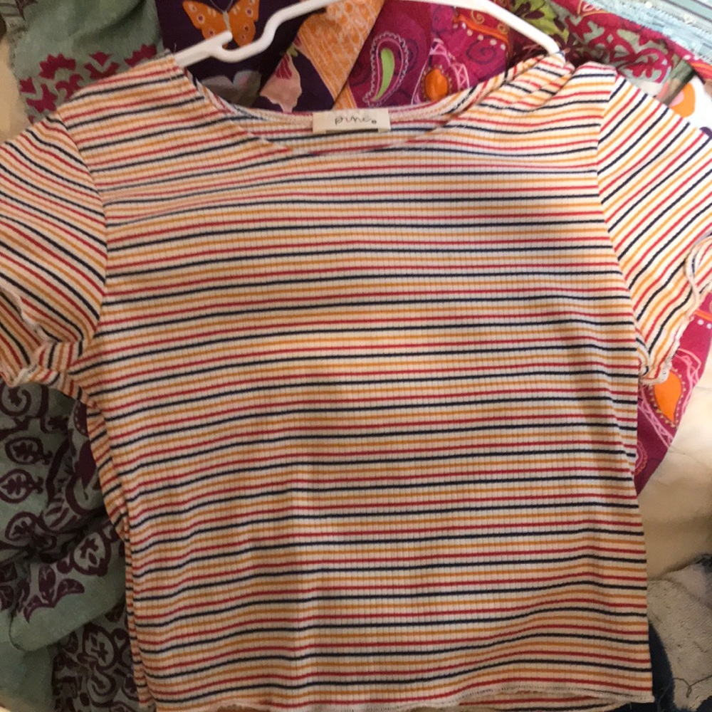 crop stripped t-shirt